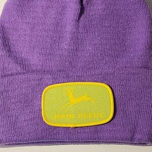 John Deere Patched Knit Cuffed Beanie in Lavender